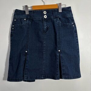 Baccini Dark Blue Mini Skirt with pleats
Light Academia/ Minimalist Sz 10